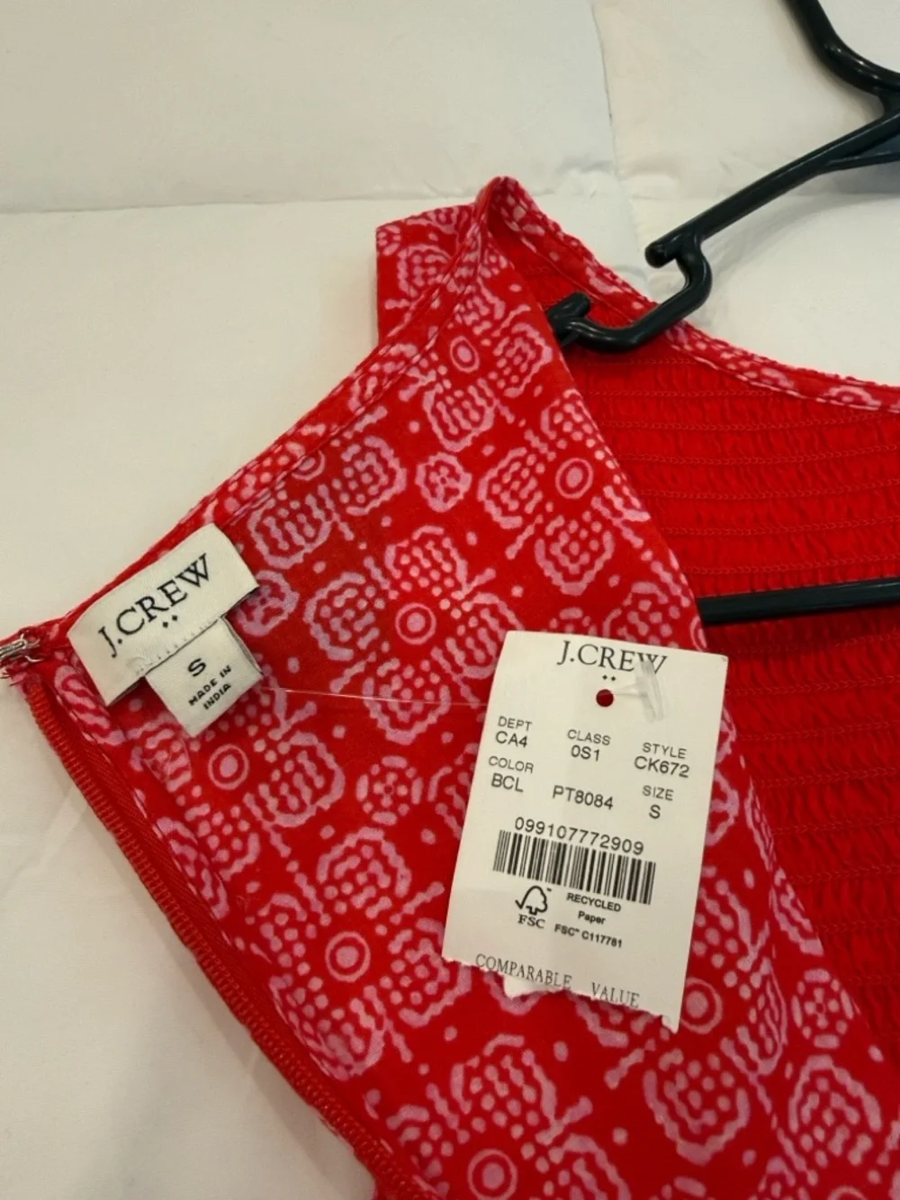 ❤️NWT❤️ J.Crew Factory • Smocked
Boatneck Midi Dress Cerise Lotus • Small - Picture 13 of 14